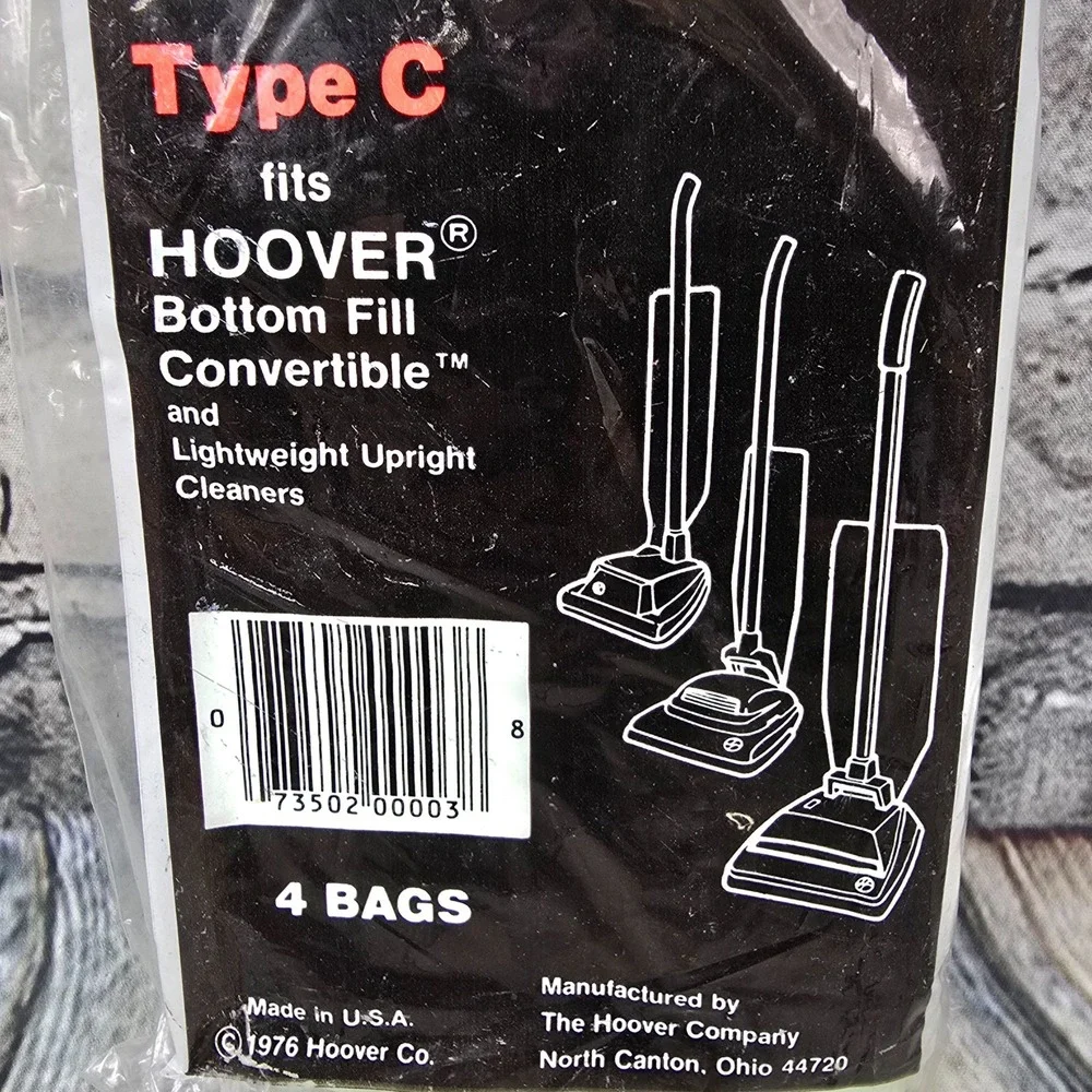 3 Packs Hoover Type C Vacuum Bags 4010003C NOS 4 Bags Each Bottom Fill Upright‎